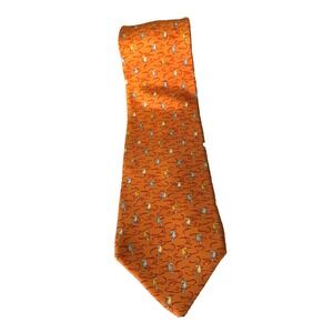 Tommy Hilfiger Men Silk Tie Tropical Toucan Bird Resortwear Preppy Coastal Beach